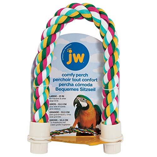 Image of JW Pet Comfy Perch For Birds Flexible Multi-color Rope, Large - 21 inch Length
