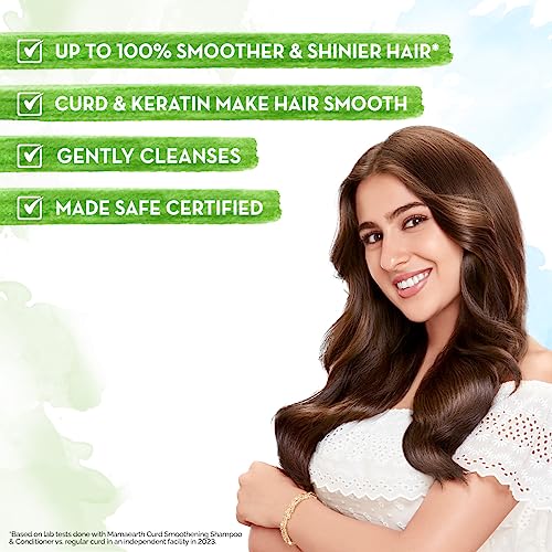 Mamaearth Curd Smoothening Shampoo For Women and Men; with Curd & Keratin for Smooth & Shiny Hair- 250 ml; Nourishes Dry Hair and Controls Frizz - Image 4