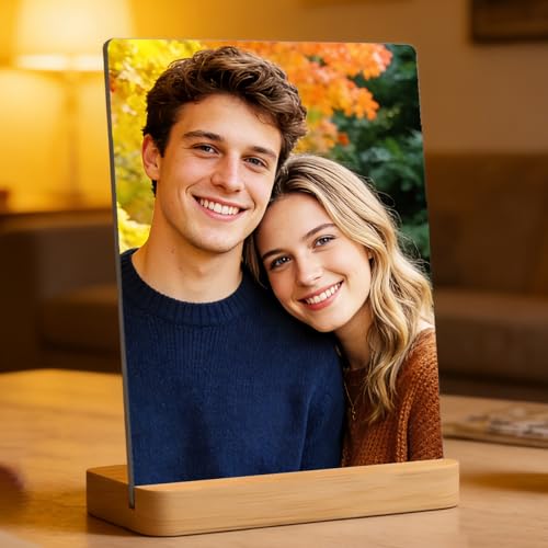 Cappaw Custom Metal Photo Prints Personalized Print Photos Frame for Desk Customize Picture Frames Gifts for friend remember Lovers Family Home