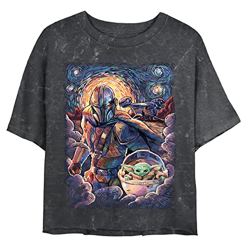 T-shirt femme Star Wars Mando au design artistique effet peinture galaxie et étoiles