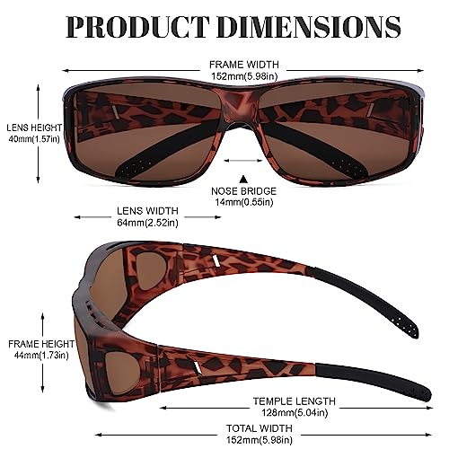Polarized Sunglasses Fit Over Glasses for Women Men with UV400 Protection Over Wrap Around Sun Glasses4