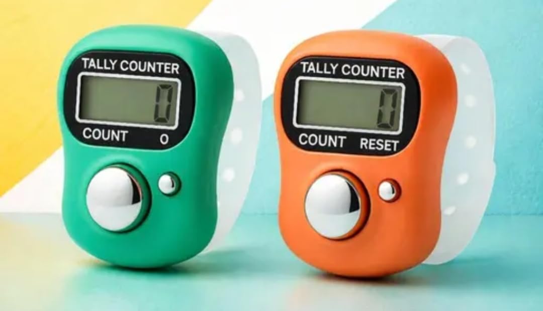 Zestico Digital Finger Tally Counter Pack of 2 | Electronic Click Counter for Prayer Meditation Mantra Counting | Finger Fit Counting Device with Display-image-9
