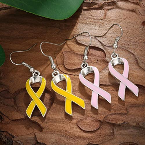 Breast Cancer Awareness Earrings Breast Cancer Ribbon Dangle Drop Earrings Statement Aids Hiv Cancer Survivor Gifts For Women-Pink #TOP1