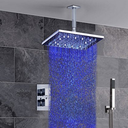 Pomme de douche encastrée LED Gowe fini les variations de température sous la douche
