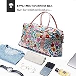ESVAN Travel Tote Duffel Gym Bag,Weekender Overnight Carry-on Tote Crossbody Bag with Wet Pocket and Trolley Sleeve Upgraded - Image 3