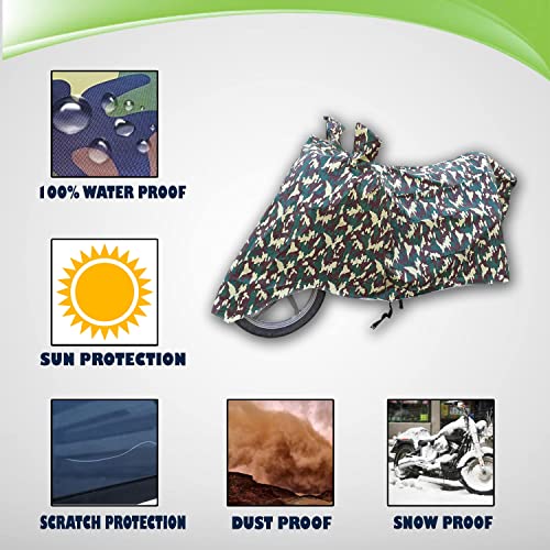 Image of Heavy Duty Body Cover for TVS Scooty Pep Plus | 100% Waterproof Cover | Sun, Snow, Dust & Scratch Protection (Jungle Matte)