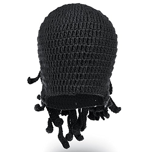 Gorro de tricô VBIGER com barba, chapéu de polvo quente para o inverno, à prova de vento, divertido