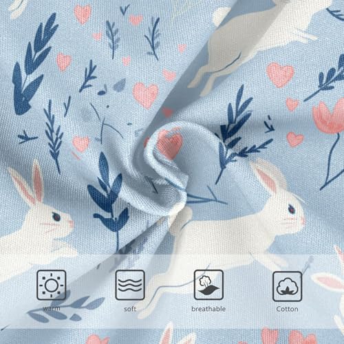 Wusikd Rabbits Running Girls' Underwear Cotton Blue Wildflowers Girls Briefs Soft Toddler Underwear 2T3
