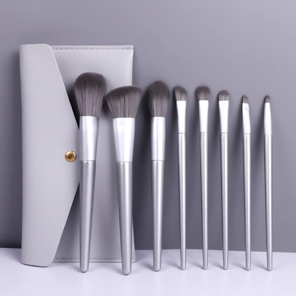 8er-Set Make-up-Pinsel, weicher Holzgriff, Loser Pinsel, Concealer-Pinsel, Lidschattenpinsel, komplettes Set, Make-up-Pinsel (E wie abgebildet)