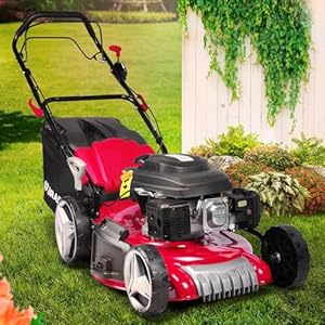 BRAST® Benzin Rasenmäher mit Antrieb | 3, kW (4, 6PS)-5, kW(7PS) | 46-51cm Schnittbreite | viele Modelle | TÜV | 4 Takt OHV Motor | 30-80mm Schnitthöhe | 60L Fangkorb | Stahlgehäuse | RED LINE 7PS