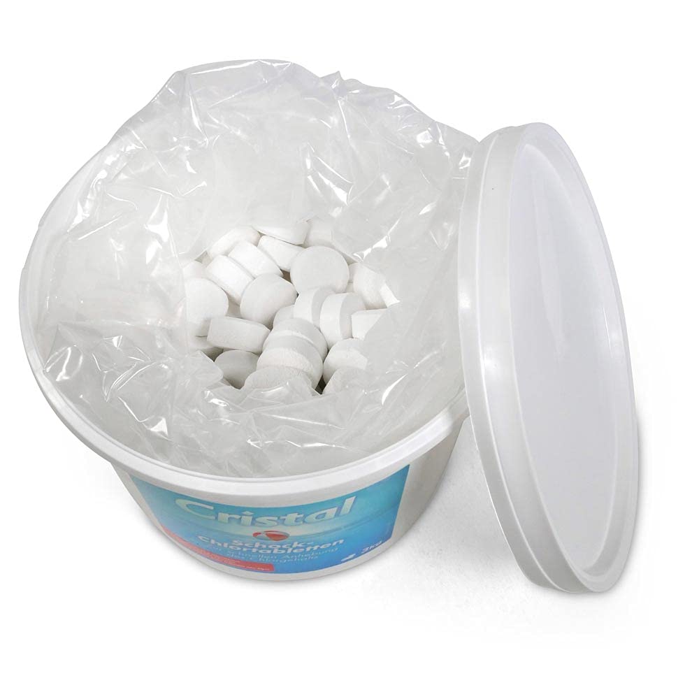 Cristal Schockchlortabletten 3 kg - 20 g Chlortabletten zur Pool Stoßchlorung - Effektive Desinfektion - rückstandsfrei löslich - Schwimmbad Whirlpool