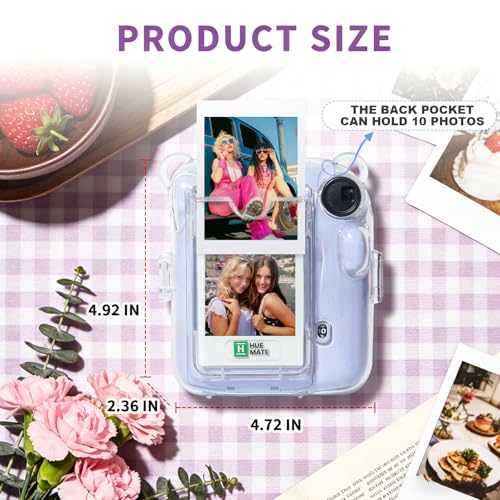 Funda Transparente para Fujifilm Instax Mini 12 con Correa Azul miniatura 3