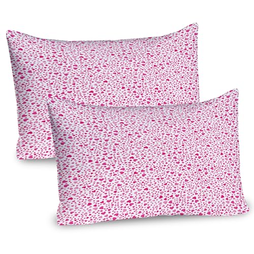 Ambesonne Valentines Pillow Sham Set of 2, Pastel Heart Lovers Teenage Romance Girly Birthday, Quality Microfiber Bedding Item for All Seasons, 36