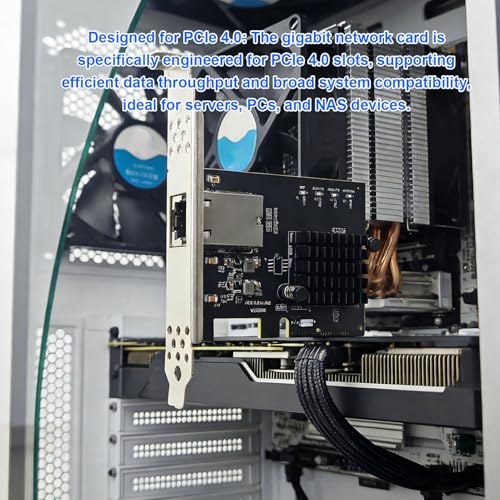 LICAEVEY PCIe X1 10 Network Card, Adaptador Ethernet PCIe 4.0 RTL8127AT 10Gb para Escritorio y Servidor miniatura 4