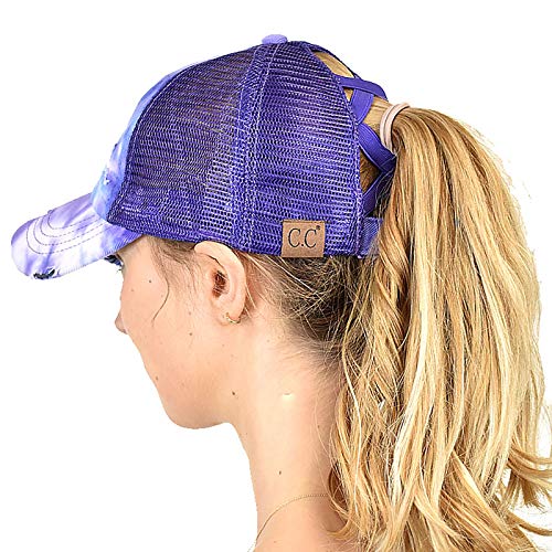 Image of C.C Ponycap Messy High Bun Ponytail Adjustable Mesh Trucker Baseball Cap Hat