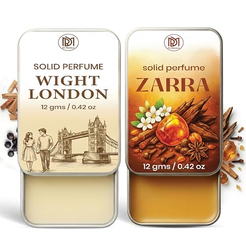 Image of Dr.Mashur Solid Perfume |wight london&zarra Alcohol Free Wax Perfume Balm, Long Lasting | Pocket Tin 12g, Pack Of 2| Non Greasy Smooth Glide, Travel Friendly Men And Women