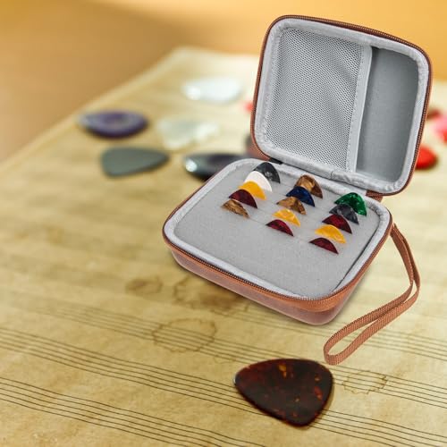 Generic Kostek Do Gitary Ludowej z Praktycznym Pudełkiem Akcesoria Trwałe Plectrum Gitarowe o Ergonomicznym Kształcie Wygodne Trzymaniu Odporne Ścieranie Do Codziennego Użytku Losowy Kolor