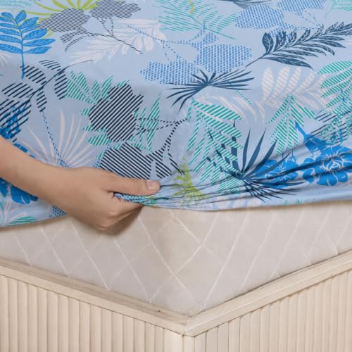 Image of LANE LINEN Symphony | 100% Cotton Sheet Set | Soft & Breathable Fabric | 3 Piece (1 Bedsheet + 2 Pillow Covers) | King Bed Sheet Set - Print 1440272