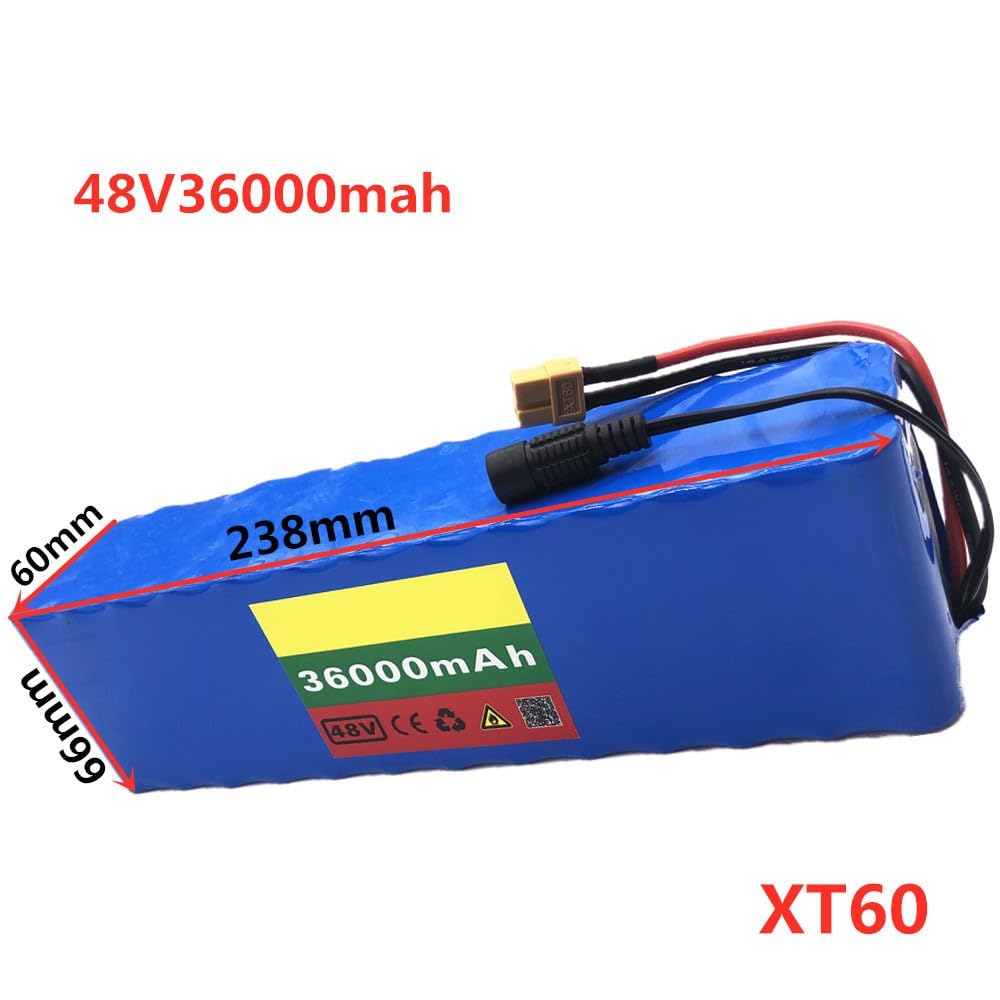 48V 36AH Batterie De Vélo Électrique 13S3P Batterie Remplaçable pour Scooter Électrique Batterie Haute Puissance avec Chargeur Apta Para Patinetes Plegables