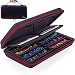SIQUK Dice Storage Case DND Dice Box and Removable Slotted Tray Holds 8 Sets DND Dice Organizer Holder with Handle for Dungeons & Dragons and Other RPG Table Games, Red