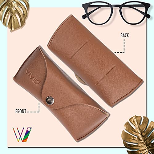 Image of Unisex Lightweight Specs Snap Button Eyewear Dabbi Leather Soft Case Cover