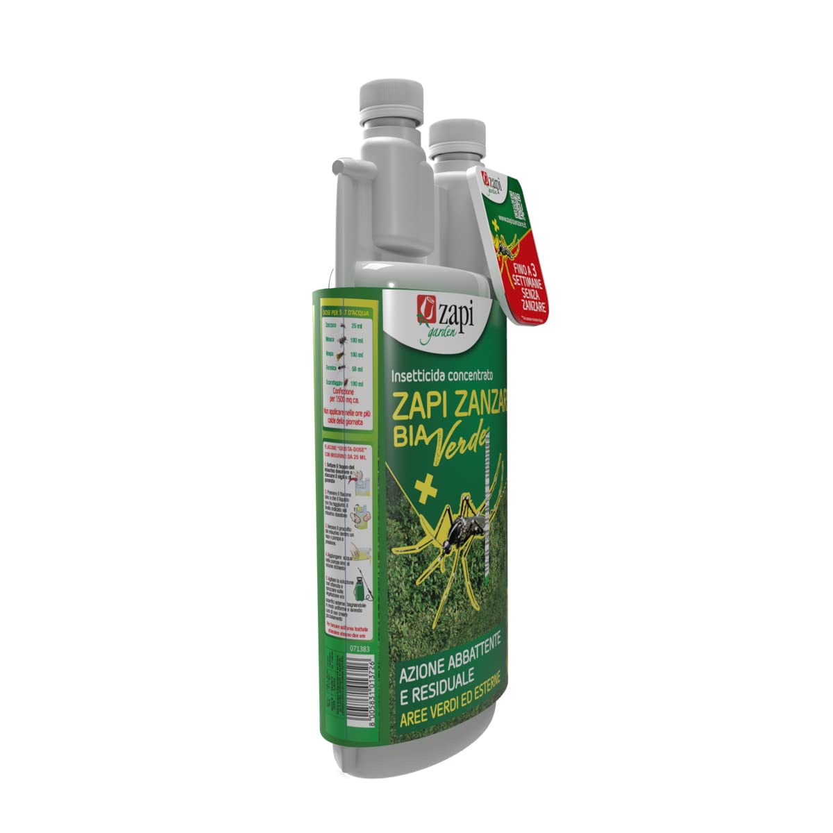 Zapi Garden Bia Verde - Insetticida per Zanzare, Fino a 3 Settimane, Antizanzare Concentrato, Esterno Giardino, 1 litro - 3