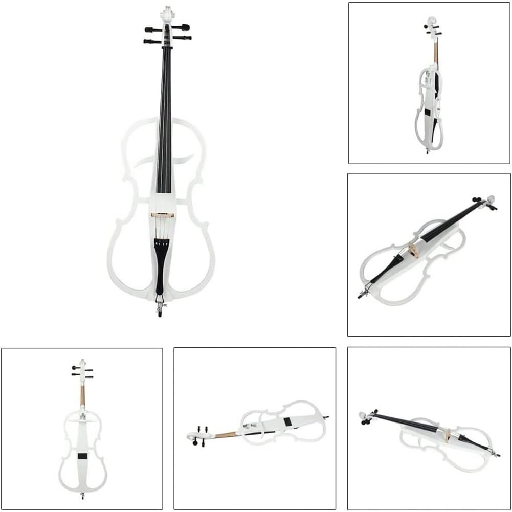 Violoncello 4/4 Violoncello elettronico Professionale con Corpo in Legno d'Acero Violoncello Fatto a Mano Kit Violoncello Full Size Accessori in Ebano