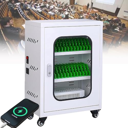 Stazione di ricarica per cellulari ricaricabile con 12-60 slot, armadietto porta cellulari su ruote, carrello di ricarica USB per aule scolastiche, organizer universale per telefoni, 20 slot