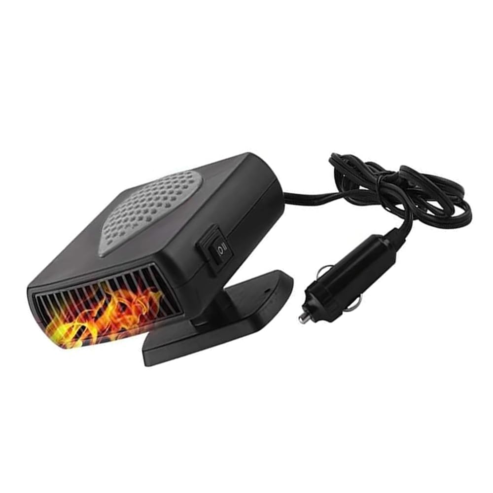 Riloer Riscaldatore per Auto per Camper 12V 150W Riscaldamento e disappannamento Invernali Portatili rapidi Presa accendisigari Rotazione a 360° Compatibile con la Maggior Parte dei Veicoli