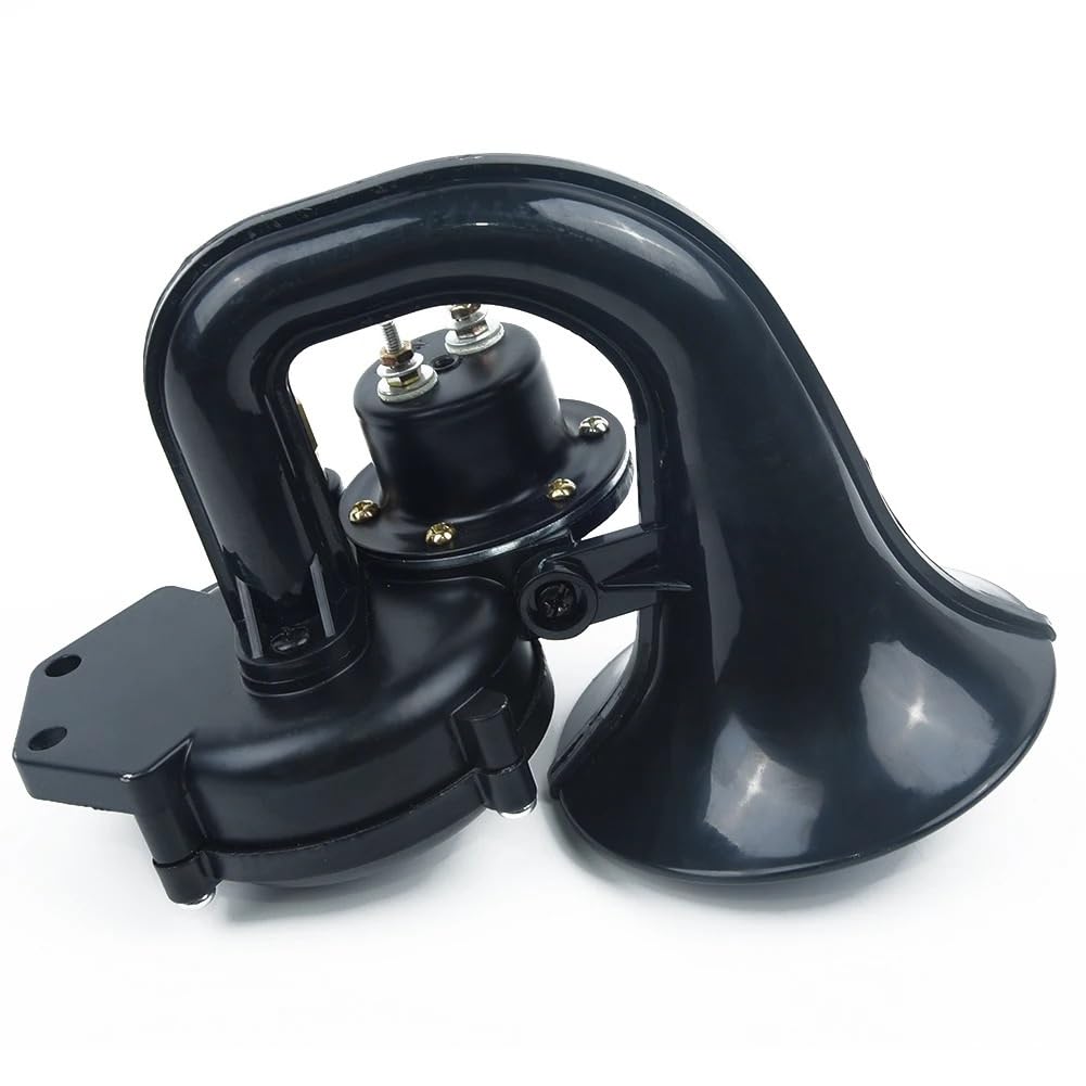 Bocina Coche,Claxon Coche 1 unid para automóvil Black 48W 24 V 300dB Cuerno de Caracol Accesorios de modificación de automóvil