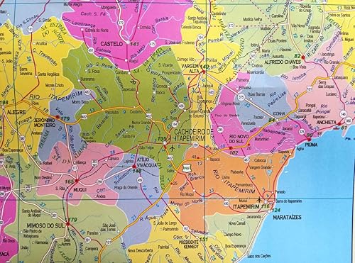 MAPA/POSTER DO ESTADO DO ESPÍRITO SANTO - DIMENSÕES: LARGURA 89 CM X ALTURA 117 CM