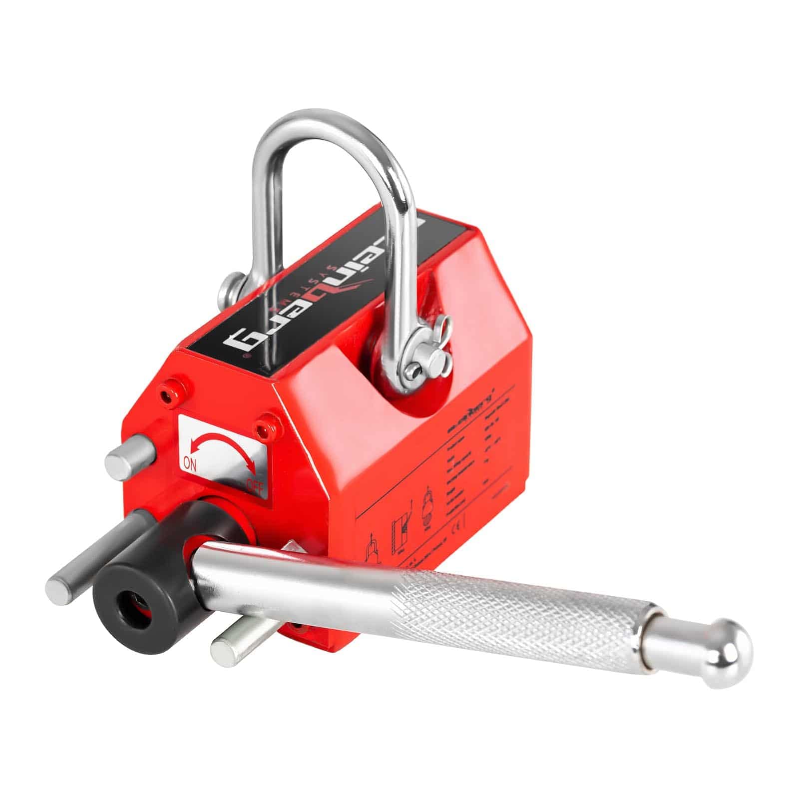 Steinberg Systems Aimant De Levage Super Puissant En Néodyme Manutention Porteur Magnétique SBS-ML 100 (Capacité de Levage 100 kg, Mécanisme de Sécurité, Force de Traction 300 kg, Flux Désactivable)