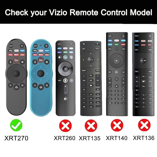 Image of 2 Pack TOKERSE Case for Vizio TV Remote XRT270, Cover Compatible with VIZIO XRT270 Smart TV Remote Control Anti Slip Shockproof Silicone Protective Sleeve with Lanyard Glow in The Dark - Blue Green