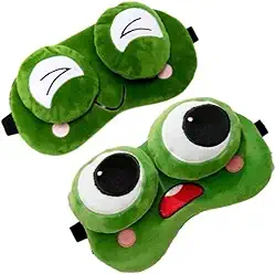 Mascara de Dormir 3D Tapa Olho Para Dormir Mascara De Olhos Coleção Gatinha e Sapinho Infantil e Adulto Venda Macia, Confortável E Fofa (Sapinho Verde)