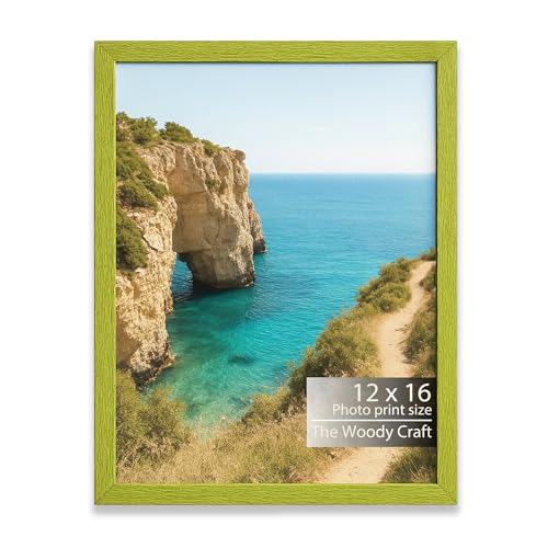 Image of Photo Frame 12x16 inch | Green Photo Frame For Wall With Fresh Color Appeal | Wall Photo Frames For Home Decoration | Wooden Frame With Sharp Lines | Photo Frames Online For Contemporary Decor