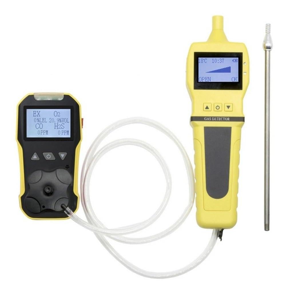 Détecteur Multi-gaz O2 H2S CO LEL 4 en 1, Compteur de gaz, oxygène, sulfure d'hydrogène, monoxyde Carbone, détecteur Fuite Combustible(BH-4A with Pump)