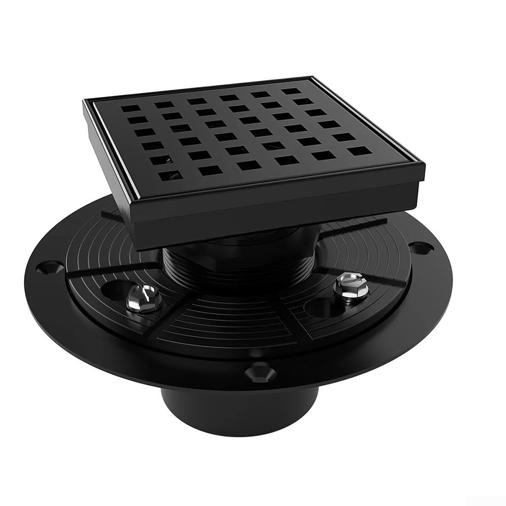 Bride de vidange de sol design pour rénover une douche moderne en noir mat