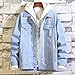 Maiyifu-GJ Men's Fashion Distressed Denim Jackets Slim Fit Ripped Jean Jacket Coat Cotton Lightweight Trucker Outerwear (Light Blue-5,4X-Large)