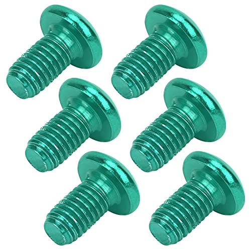 Pilipane 6 pcs Mountain Bikes Disc Brake Rotor, M5x10mm Mountain Rotor, tita nium Steel T25 Cycle Bikes Brake Disc Screw for Road Bikes Mountain Bikes (Green)
