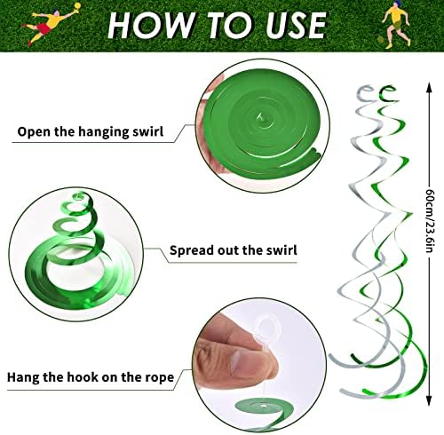 AhfuLife 28Pcs World Cup 2022 Football Hanging Swirls Party Decorations - 12Pcs Football Flag Hanging Swirls and 16pcs Hanging Swirls for Qatar World Cup Decorations (28pcs Football Hanging Swirls)