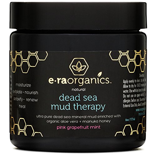 Dead Sea Mud Mask with Organic Aloe Vera, Shea Butter, Manuka Honey & Hemp Oil (6oz) Spa Quality Face Mask to Cleanse & Minimize Pores, Moisturize & Exfoliate (In Pink Grapefruit Mint)