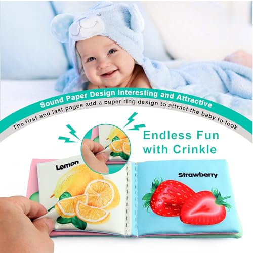 VicJoye Baby Interactive Educational Books Toys Nontoxic Fabric Soft Cloth Books Waterproof Baby Books for Infant Toddler Kids Learning (6 PCS)
