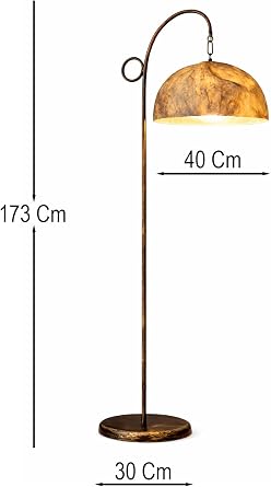 HMY Design Cardelo Handmade Wabi Sabi Karbon Beton Lambader | Modern Dekoratif Zemin Lambası | 173 cm | E27 Uyumlu | El Yapımı Tasarım [Enerji Sınıfı A]