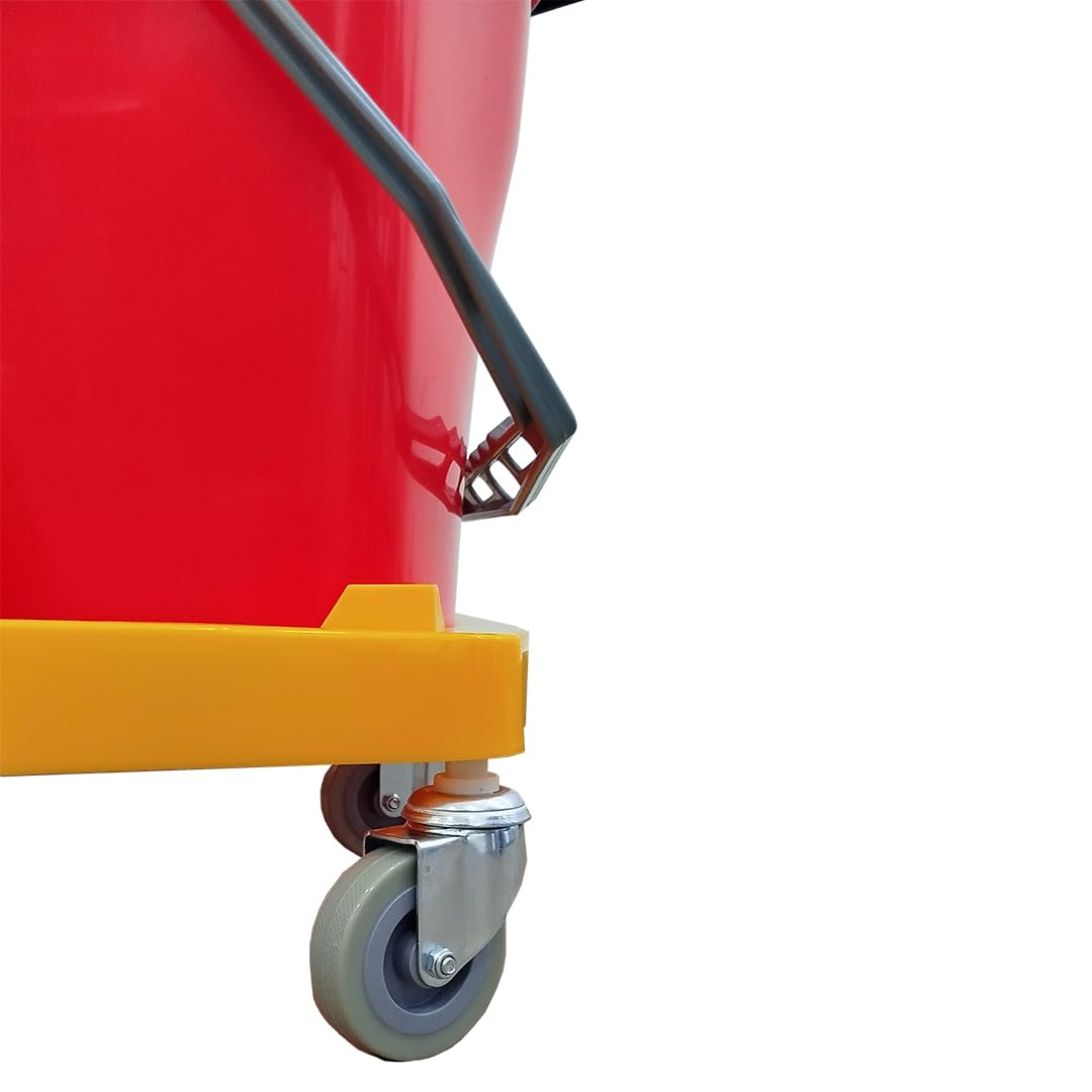 Clim Profesional Carro de Fregado con Doble Cubo de 18 litros y Prensa. Diseñado con Rruedas y Sistema de Doble Cubo para Agua Limpia y Sucia
