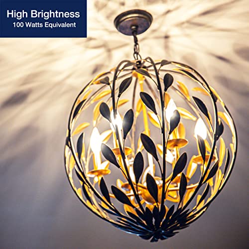 Flsnt 100W Equivalent Led Chandelier Light Bulbs E26 Base, 5000K Daylight Dimmable Led Candelabra Bulbs, 800Lm, 6 Pack #TOP4