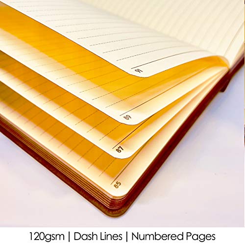 LeStallion-Nice-Leather-Journal-For-Men-Women-120GSM-Fountain-Pen-Notebook-210-Numbered-Pages-Table-Contents-A5-Soft-Cover-Personal-Work-Daily-Journal-High-End-Luxury-Notebook-For-Writing