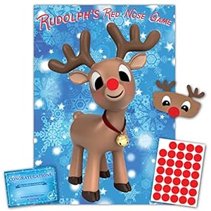 Christmas Family Game – RUDOLPH’S RED NOSE GAME | 35 Players | Prize | XL Poster Included for Kids, Office Christmas…