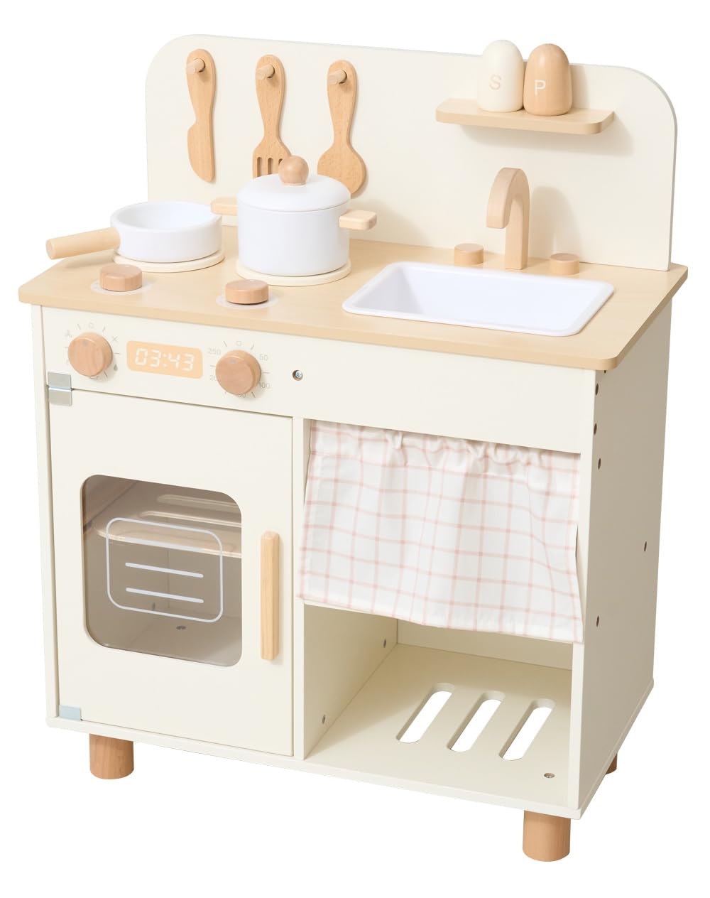 木製おままごとキッチン Amazon | (ケラッタ) mokuwa おままごとキッチン 木製 調理器具付き 8
