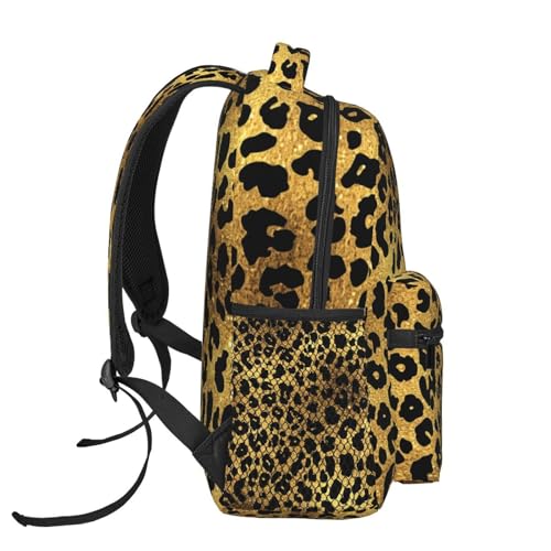 Leopard Print Backpack Large Capacity Lightweight Casual Travel Sports Backpack 11.4X7.8X15.7 inch3