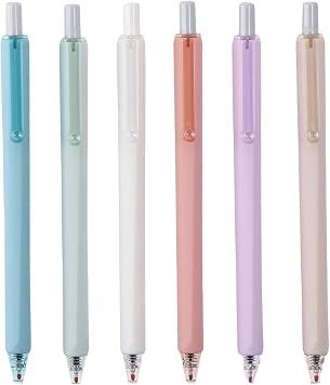 dohobby Gel Pen 6Pcs Plastic 0.5mm Ballpoint Pen New Gift Black Refill Pen Office